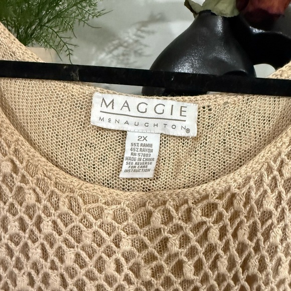 maggie monaughton Tan Relaxed Cropped Sleeveless Tank plus size 2x - Picture 3 of 7